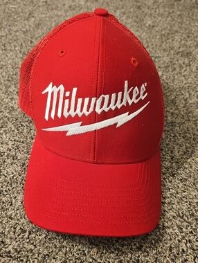 Milwaukee Red Mesh-Back Cap with White Logo